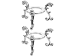Grande Pedestal Para Exibição De Bolas Cristal Em Duas Peças, Cor Prata, Base De Ferro Antiderrapante Para Decoração