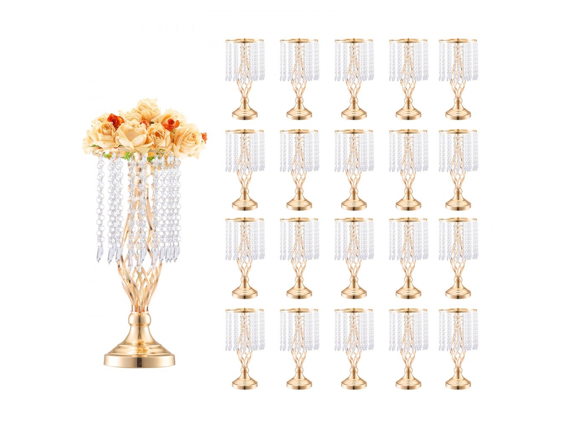 Conjunto De Vasos De Flores Dourados Para Casamento, 43 Cm, Design Moderno E Elegante Tekmaquinas