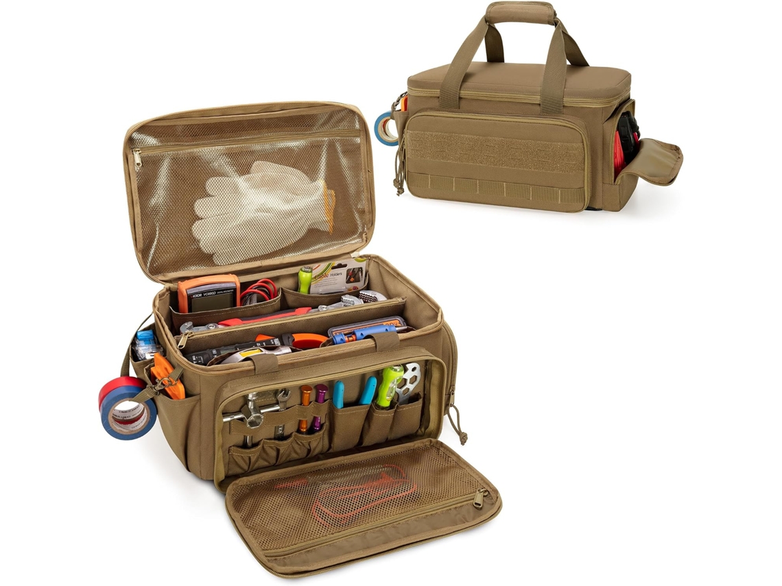Bolsa Para Ferramentas De 14 Polegadas Com Fundo Antiderrapante, Bolsa Tática, Bolsa De Trabalho Multifuncional Para Reparadores E Carpinteiros