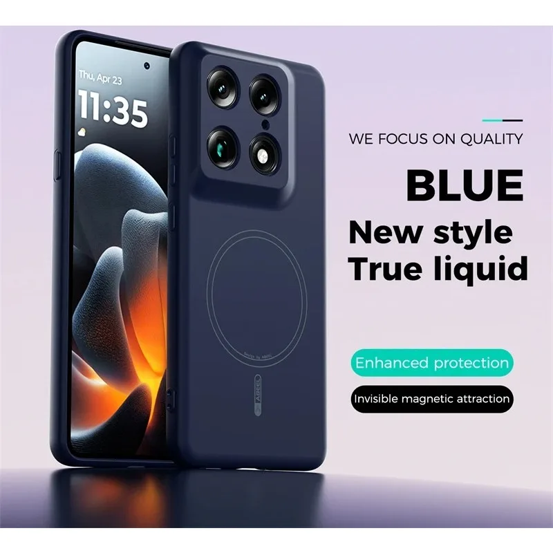Capa Protetora Magnética De Silicone Líquido (azul Escuro, Motorola Moto G (2026)), Compatível Com Magsafe, Capa Macia À Prova De Choque.