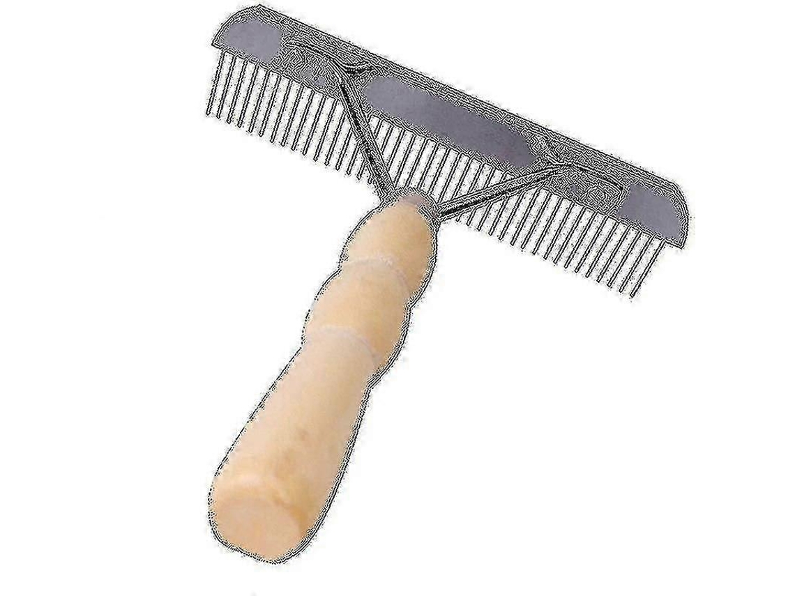 Pente Para Cães Dente Longo Ancinho De Aço Ferramenta De Remoção De Animais De Madeira