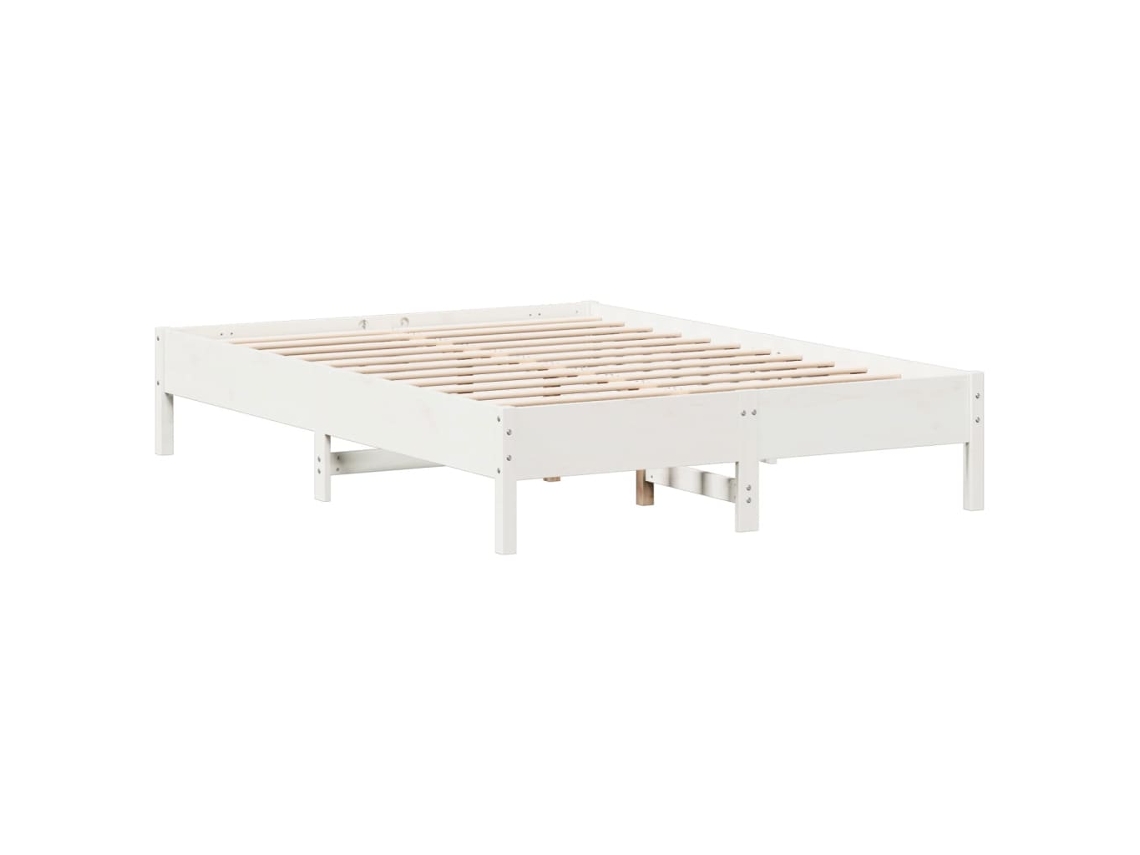 Cama Sem Colchão 120x200 cm Madeira de Pinho Maciça Branco MAISON EXCLUSIVE