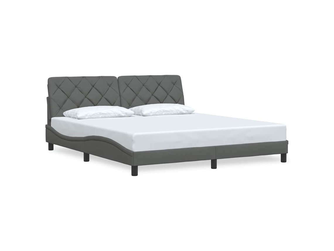 Bed Frame, Bed Frames Vidaxl Cinzeto Tecido (180 X 200 Cm)