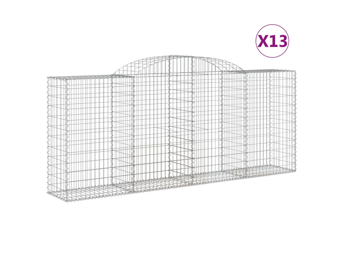 Gabion Basket, Gabion Baskets Vidaxl Prateado Ferro (300 X 50 X 120/140 Cm)