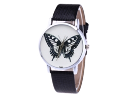 Reloj De Pareja Unisex De Cuarzo Con Correa De Cuero Pu Zhoulianfa (negro)