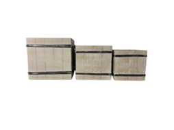Plantador Home Esprit Castanho Magnésio Cottage 44 X 44 X 43 Cm (3 Peças)
