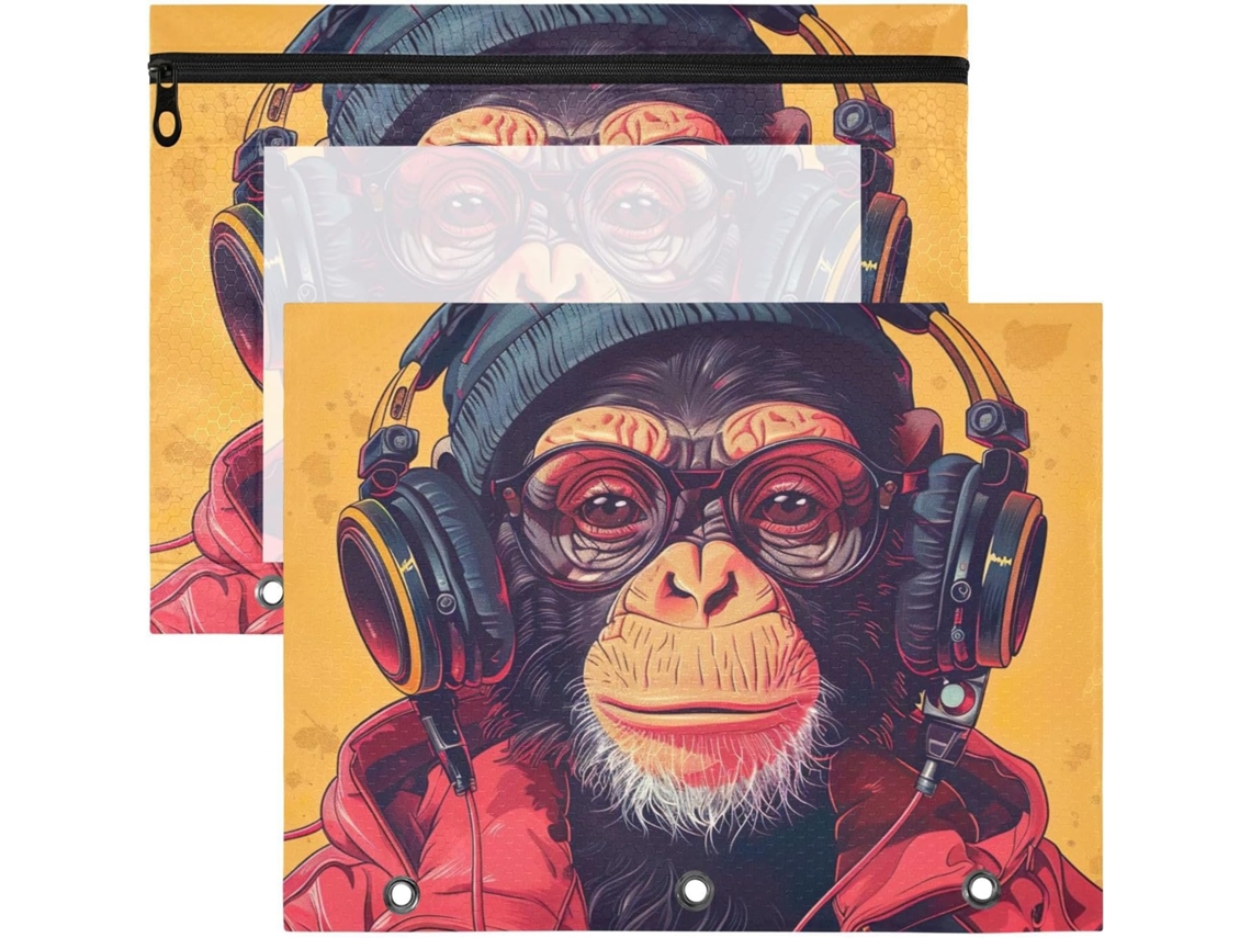 Frmg Chimpanzeesi A0900479a Pastas Documentos Com 3 Argolas E Fecho De Correr, Tamanho A4