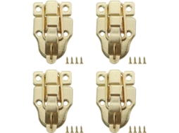 Conjunto de 4 cadados dourados vintage, 62x40mm, com data inscrita.