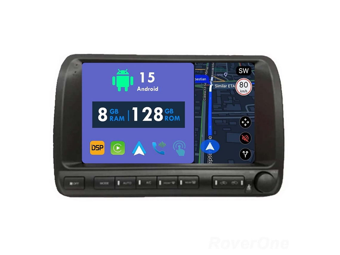 Auto Rádio Carro Bluetooth Autoradio 8GB RAM 128G ROM CarPlay Navegação GPS Ecrã Táctil RoverOne para Toyota Crown Majesta 3 S170 1999-2004