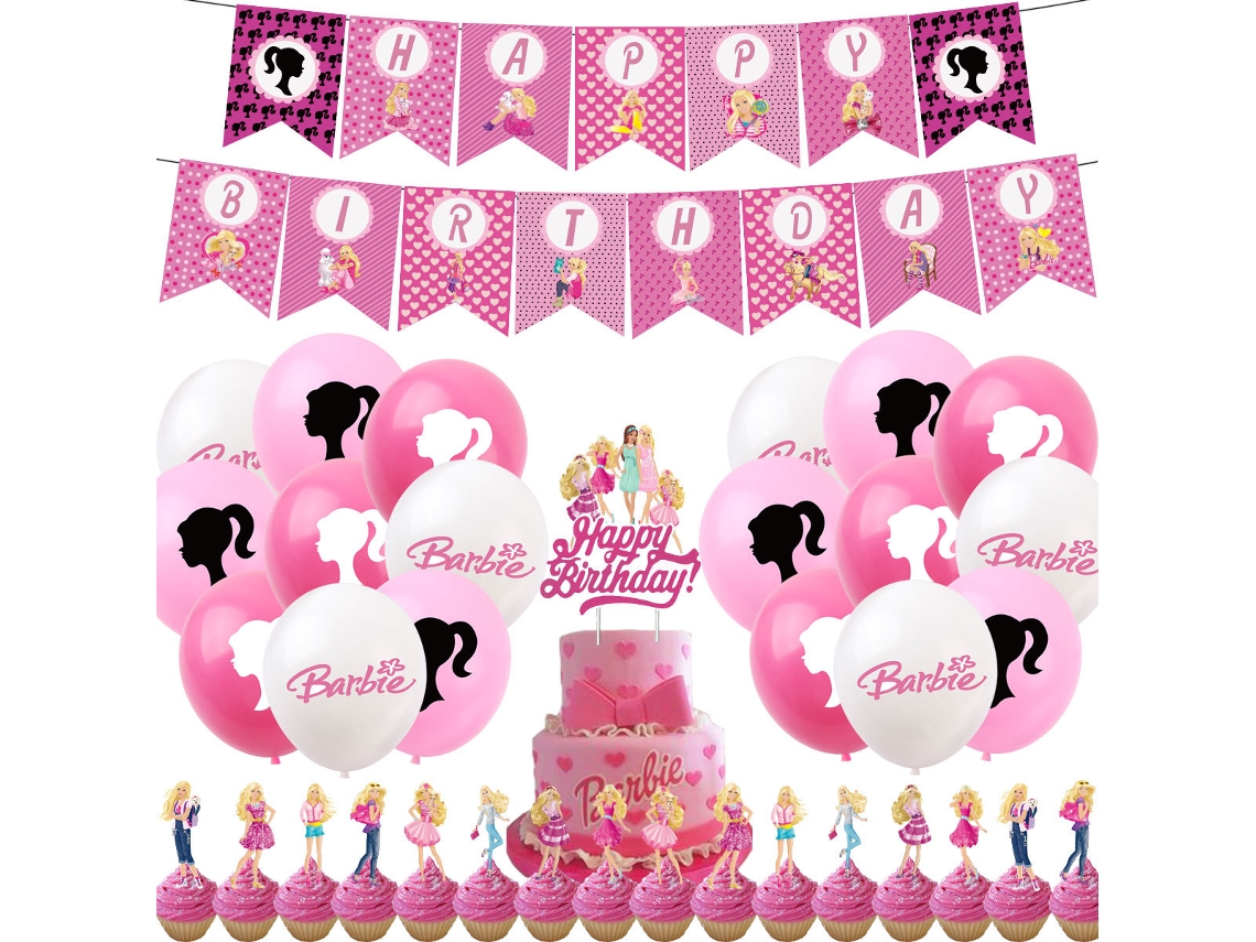 Conjunto De Decoração Barbie Com 42 Peças, Balões Para Festa Temática Barbie, Barqb