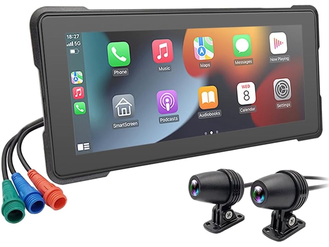 Dvr Portátil para Motocicleta de 6,86 Polegadas Sem Carplay e Android Auto com Tela Sensível Ao Toque. SFUSHOS