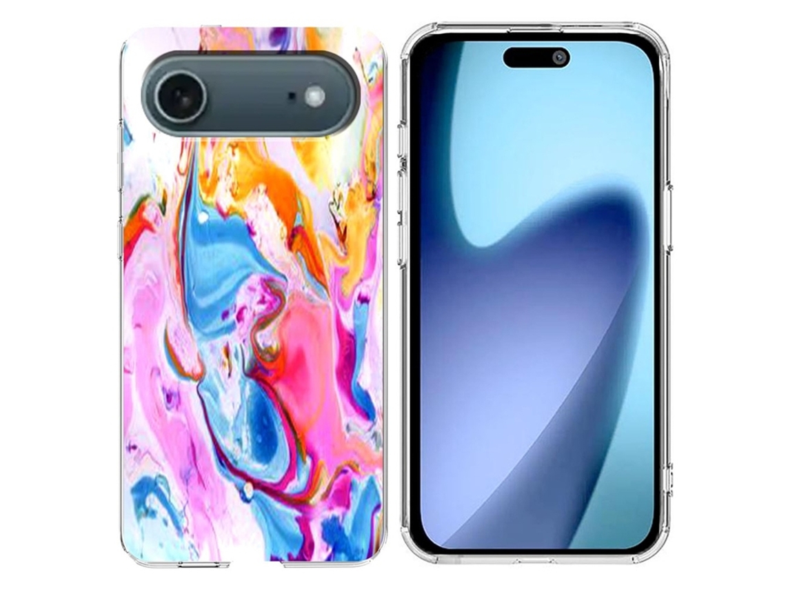 Capa Para Celular Iphone Air Com Estampa De Mármore, Macia E Multicolorida.