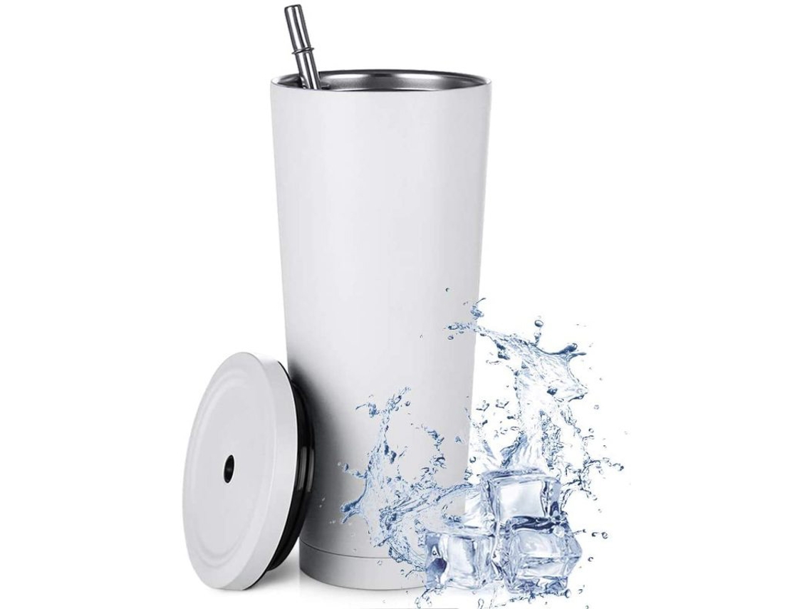Caneca de Viagem de Aço Inoxidável com Canudo e Tampa À Prova de Vazamentos Caneca de Café Reutilizável Ecológica 750Ml ZMDECQNA