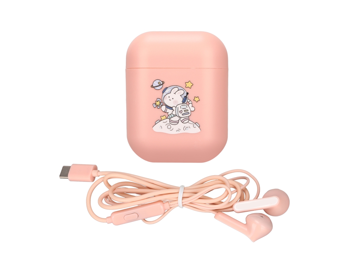 Fones de Ouvido Intra auriculares LAXISCREED Usb c Rosa