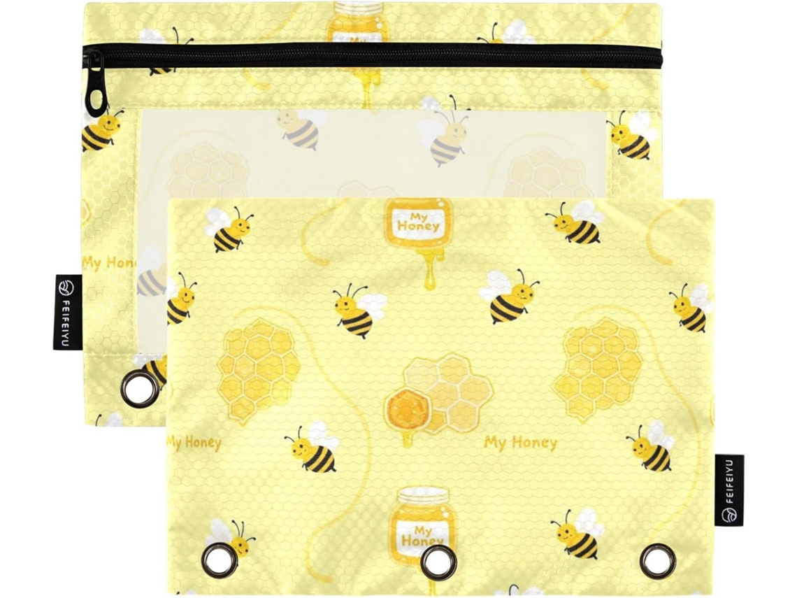 Pacote Com 2-sacos Transparentes Janela Cadernos De 3-argolas