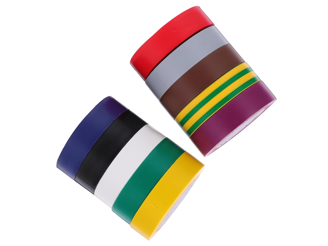 Fita Isolante Elétrica De Pvc Stobaza, 15mm X 10m, 10 Rolos Em Cores Sortidas, Fita Para Fiação Elétrica E Automotiva