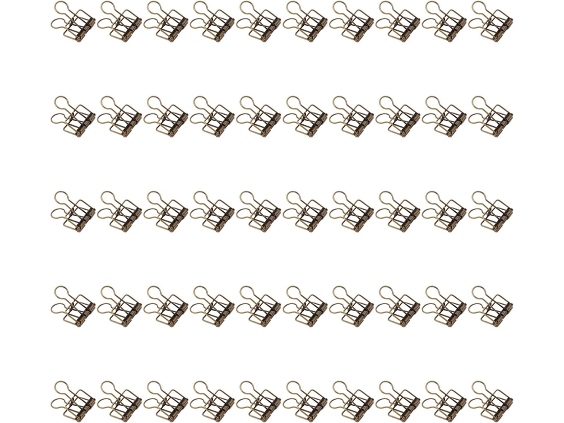 Clips de metal resistentes de 32 mm para organização doméstica, escolar e de mesa, na cor bronze.