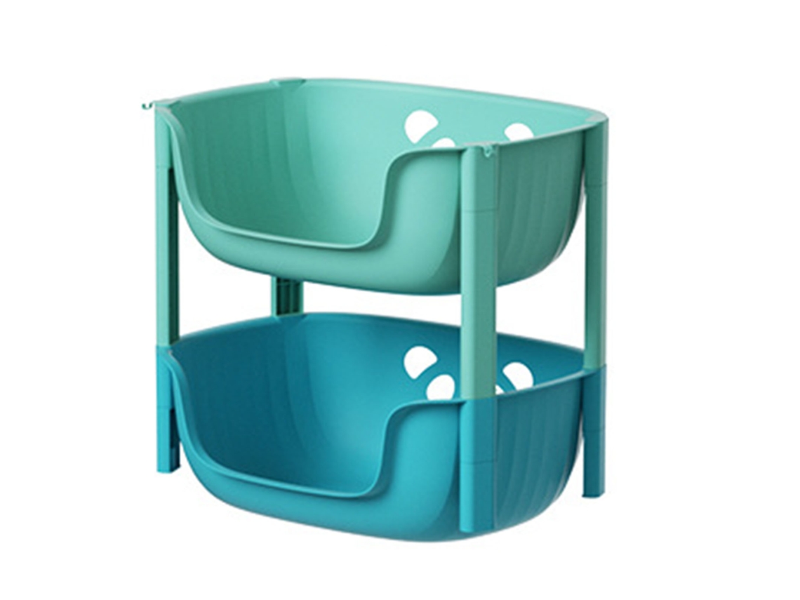 Rack Organizador de Brinquedos 2 Níveis Prateleira Multifuncional Armazenamento Residencial