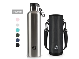 Garrafa Térmica De Aço Inoxidável (prateada) De 1000 Ml, À Prova De Vazamentos, Com Isolamento A Vácuo, Para Esportes.