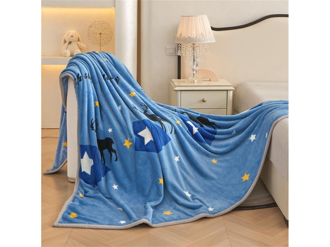Manta de Lã com Estampa Animais Desenho Animado Fansu Microfibra Macia e Quente para o Inverno Colcha Fofa Qua