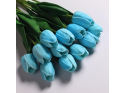 Conjunto de 12 Tulipas Artificiais de Látex, Buquê de Noiva Artificial para Casa e Casamento e Festas, Escritório e Arranjos Florais AQUAFORGE