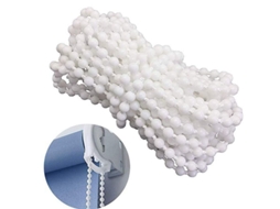 Cadena De Perlas Plástica 10m Con 10 Conectores Para Persianas Enrollables Verticales Venetian Romanas 4.5x6mm Blanco