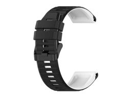 Bracelete para Garmin Fenix 5 22Mm Pulseira de Relógio de Cores de Mistura de Silicone Preto-Branco VENISYMLIS