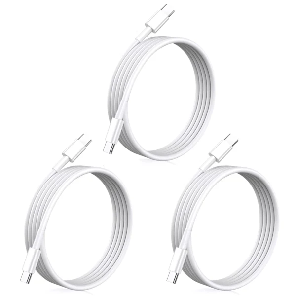 Pacote com 3 Cabos Usb c de 2m para Carregamento e Transferência AQUAFORGE