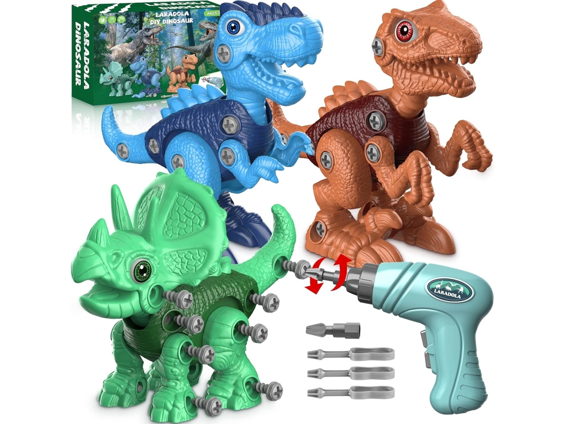 Dinossauro Desmontável Stem Com Berbequim E Ferramentas Para Crianças Lurelia