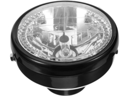 Farol de motocicleta LED de 7 polos com função cogumelo e design de alta visibilidade.