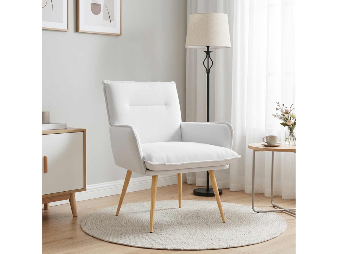 Vidaxl Poltrona Branco Tecido