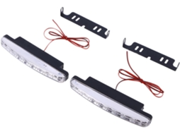 Luzes Diurnas Universais De Led Com 8 Leds Para Carros 2 Peças