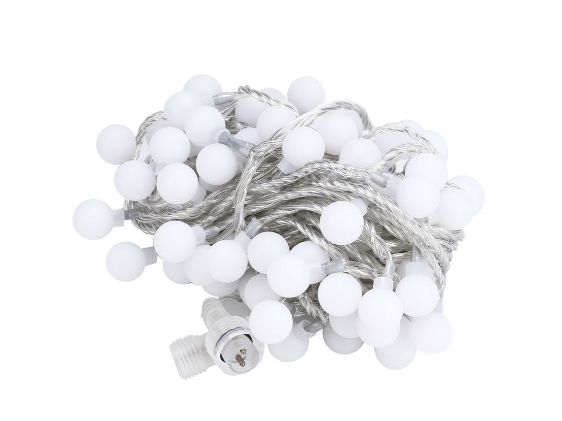 Fitas Led À Prova De Água Laxiscreed Para Decoração Natal Com Bolas Brancas, 10m, 100 Leds