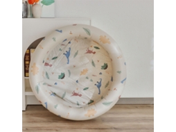 Primerox piscina Inflável Infantil Redonda com Fence Segura Pvc Anti furto para Brincar e Nadar Bege