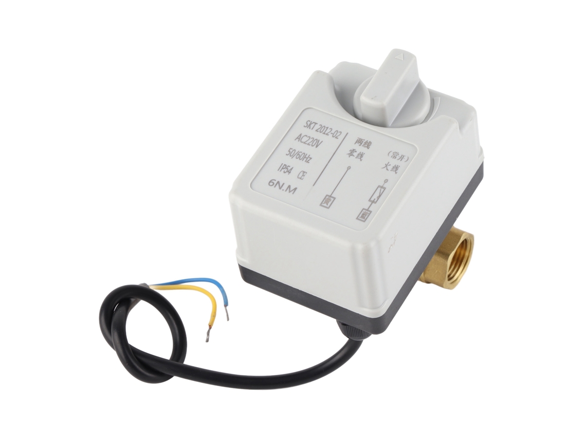 Válvula de esfera motorizada de latão para ar condicionado (3 fios, 2 vias)