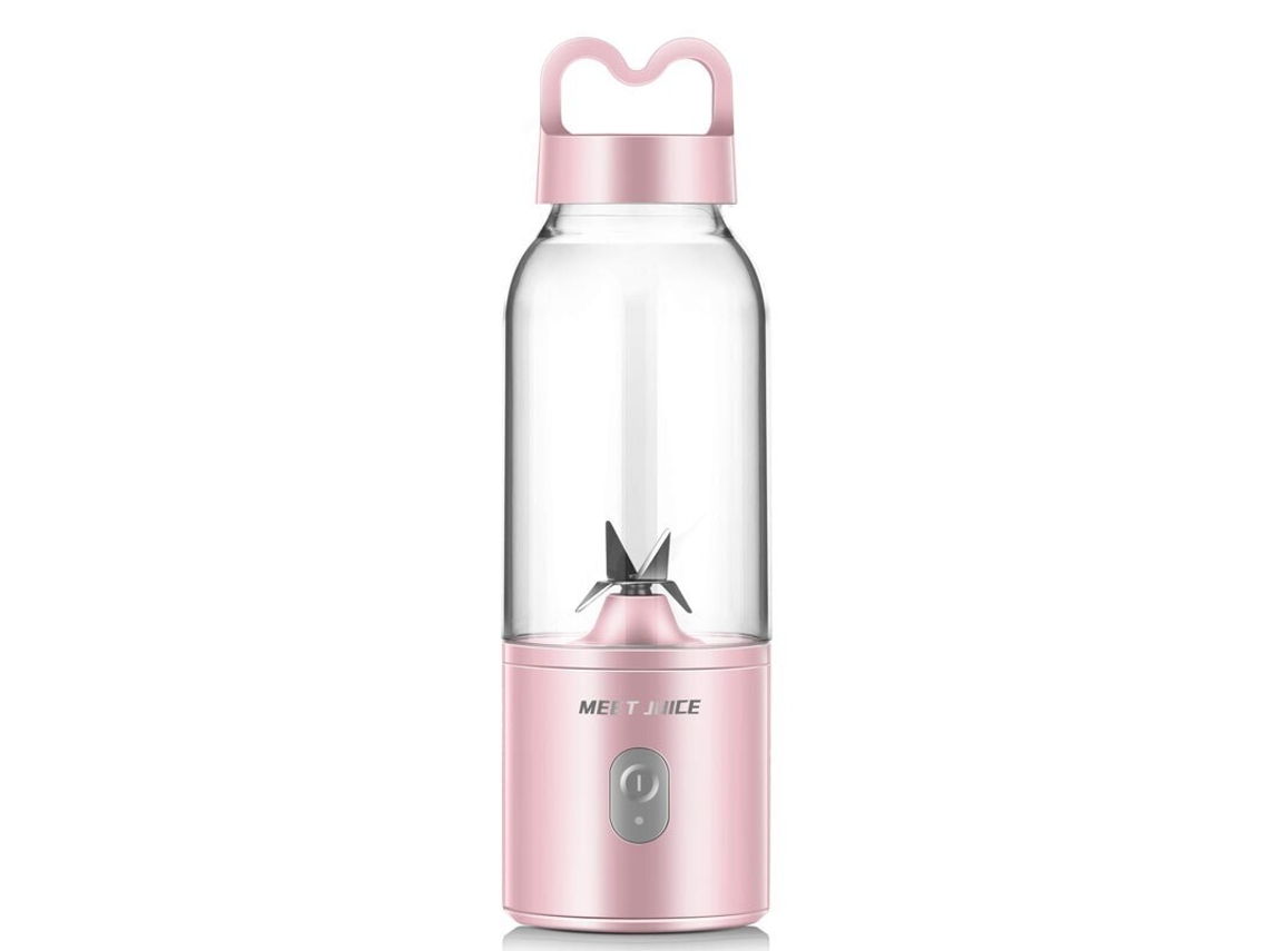 Liquidificador portátil para smoothies de frutas Slowmoose com copo recarregável USB, rosa