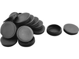 Ruilogod Rolhas Plásticas Redondas Com Nervuras, 74mm De Diâmetro, 20 Unidades, Pretas