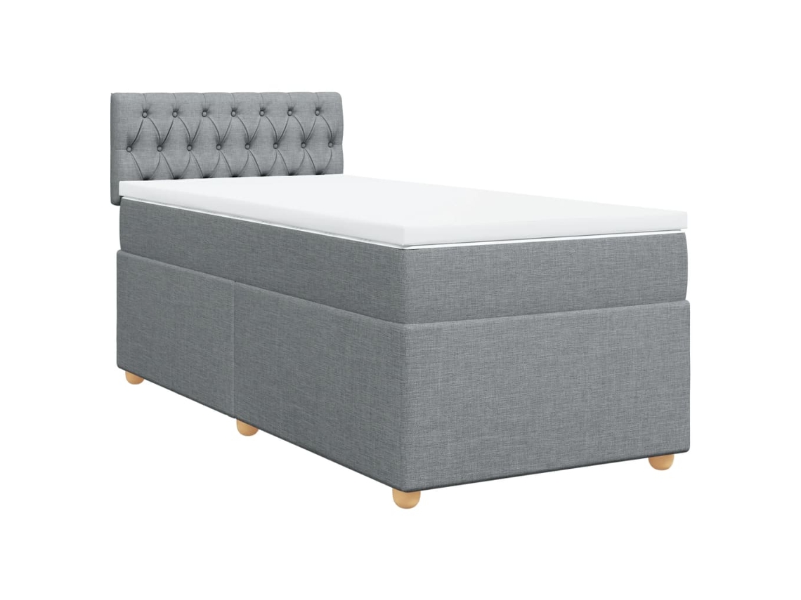 Box Spring Bed, Box Spring Beds Vidaxl Cinzeto Tecido (90 X 190 Cm)