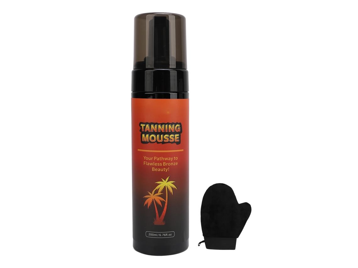 200ml Autobronceador Mousse Bronze Sem Sol Bronceador Corporal Espuma Com Luvas