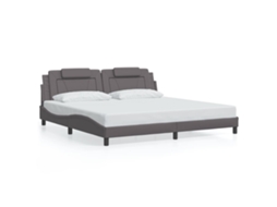 Bed Frame, Bed Frames Vidaxl Cinzeto Couro Artificial (200 X 200 Cm)