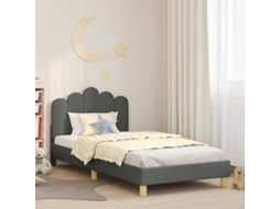 Vidaxl Estrutura De Cama Infantil Com Cabeceira Cinzento-escuro Tecido