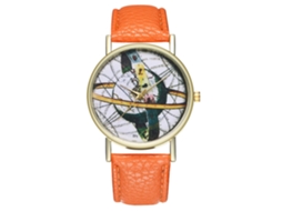 Reloj De Pulsera De Cuarzo Con Correa De Cuero Pu Zhoulianfa Moda (naranja) Unisex