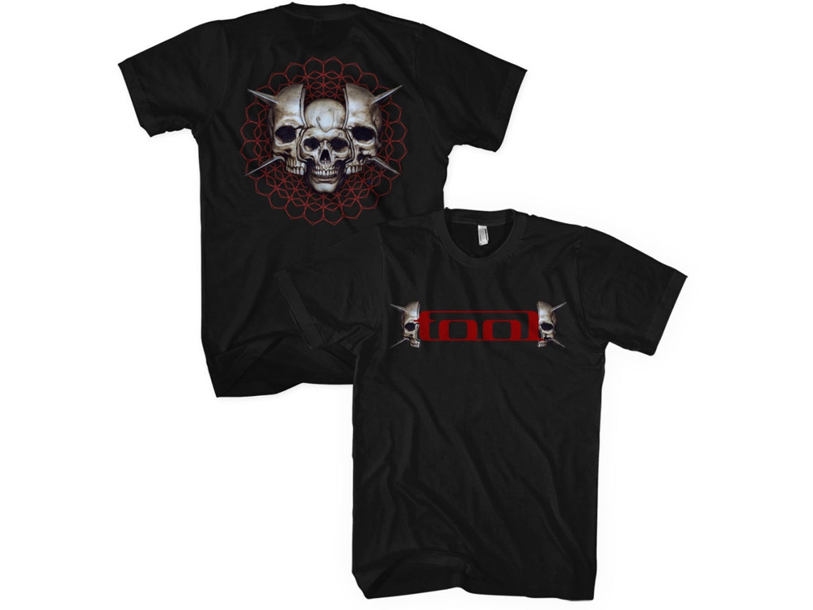 T-Shirt ROCK OFF Tool - Skull Spikes (Back Print) Preto (Tamanho: M)