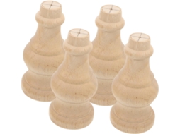 Conjunto De 4 Pés Madeira Pequenos Para Móveis, Como Cômodas E Sofás, Em Madeira Rústica Cáqui