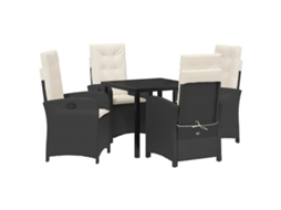 Maison Exclusive - Conjunto De Jantar Para Jardim Com Almofada 5 Pcs Preto Vime Pe