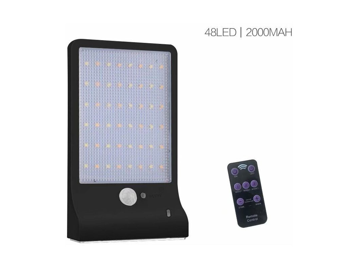Luminária solar para cerca e escadas com 48 LEDs e sensor de movimento AQUAFORGE