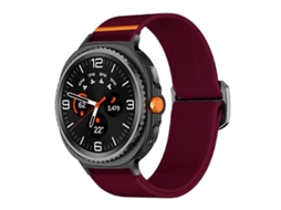 Bracelete para Samsung Galaxy Watch 8/8 Classic Nylon Elástico com Fecho de Paraquedas Ajustável Vinho Tinto XIAOMOYU
