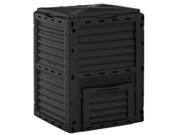 Composteira de Jardim, Composteira Doméstica de Plástico de 300l, Composteira com Tampa Interligada Preto
