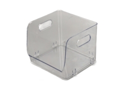 Porta Documentos Oficina Transparente Apilable Impermeable com Asas Caja de Armazenamento Pet Pequena Branca Transparente