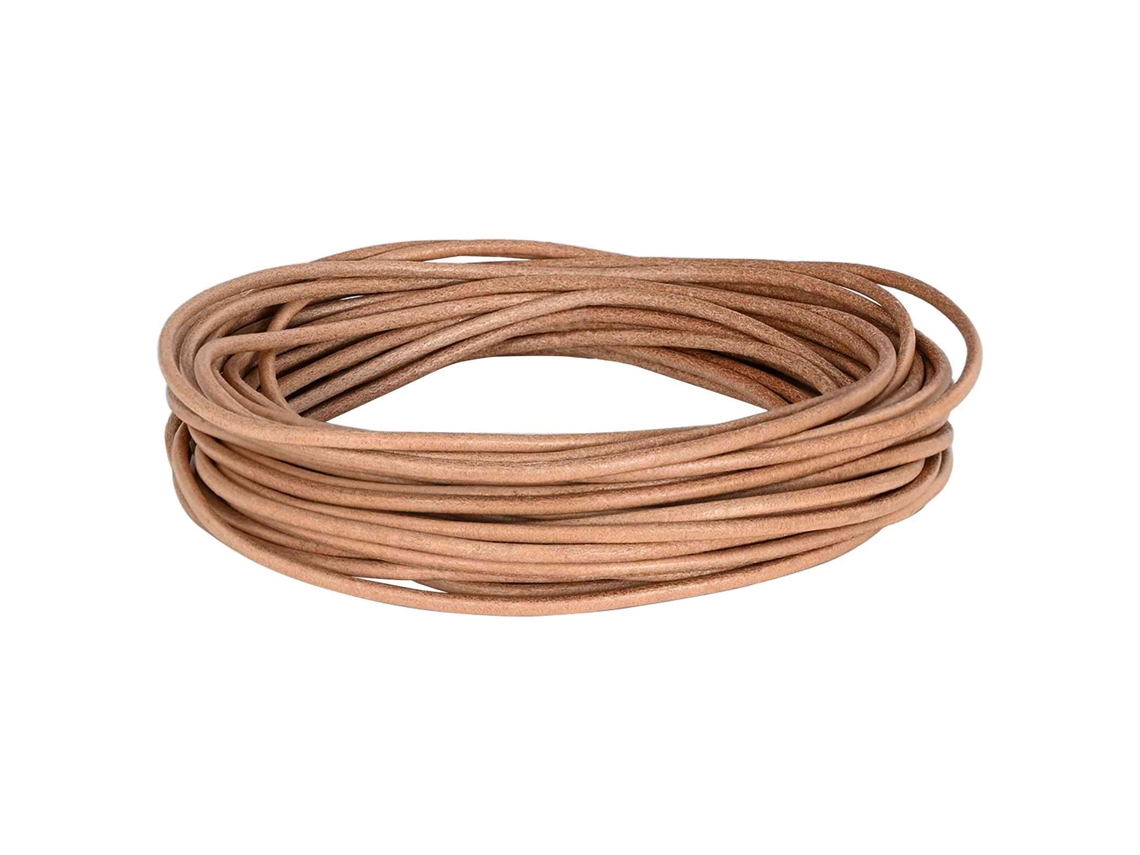 Conjunto 1 Corda De Couro Vidaxl Castanho Couro (ø3 Mm X 50 M)